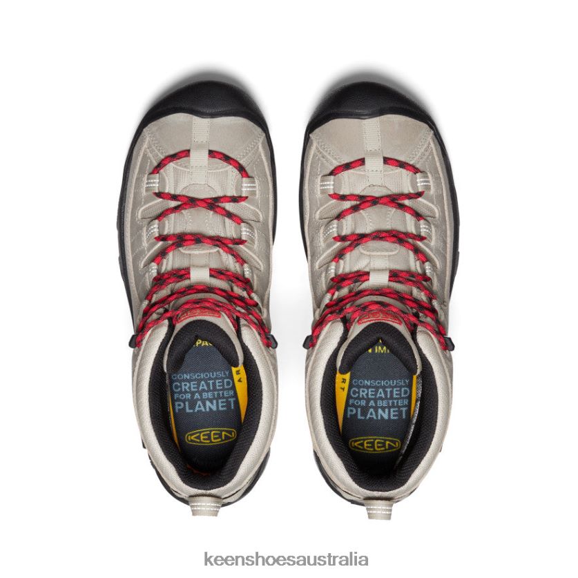 KEEN Footwear TLDLTR153 Safari/Red Carpet Targhee II Mid Waterproof Hiking Boots Men