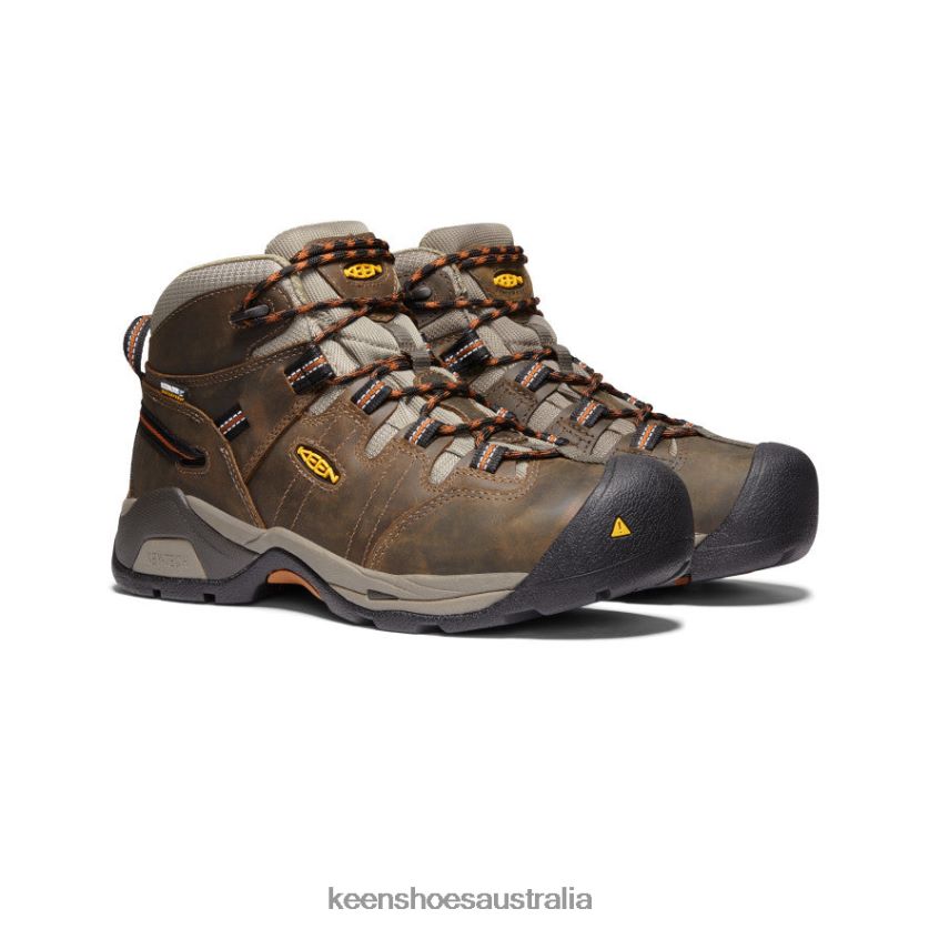 KEEN Footwear TLDLTR178 Black Olive/Leather Brown Detroit XT Waterproof Boot (Soft Toe) Men