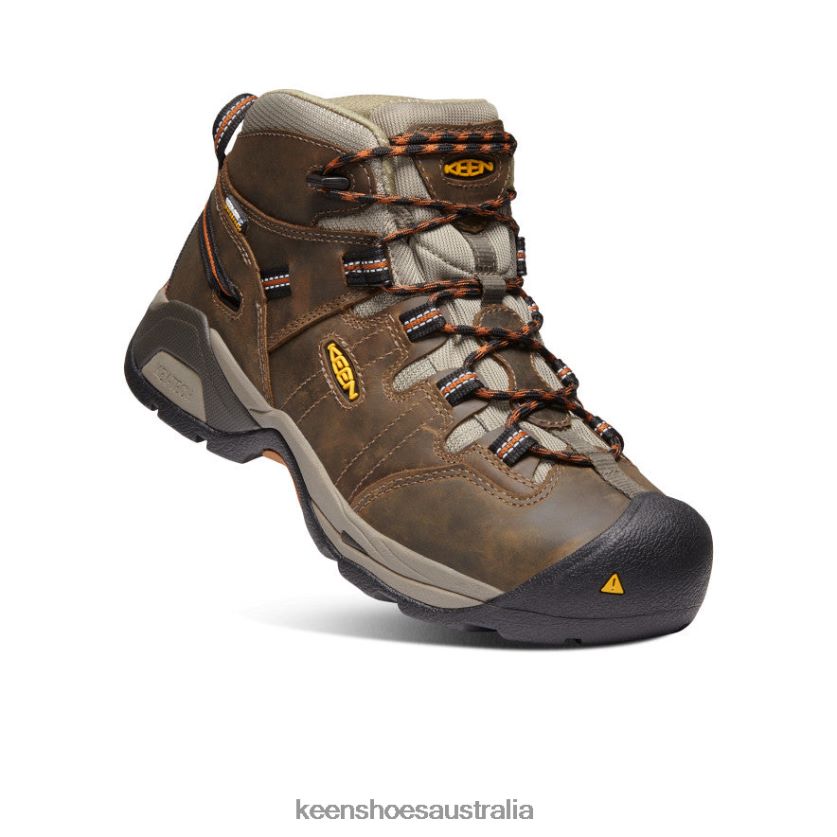 KEEN Footwear TLDLTR178 Black Olive/Leather Brown Detroit XT Waterproof Boot (Soft Toe) Men