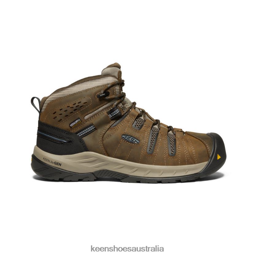 KEEN Footwear TLDLTR181 Cascade Brown/Orion Blue Flint II Waterproof Boot (Steel Toe) Men