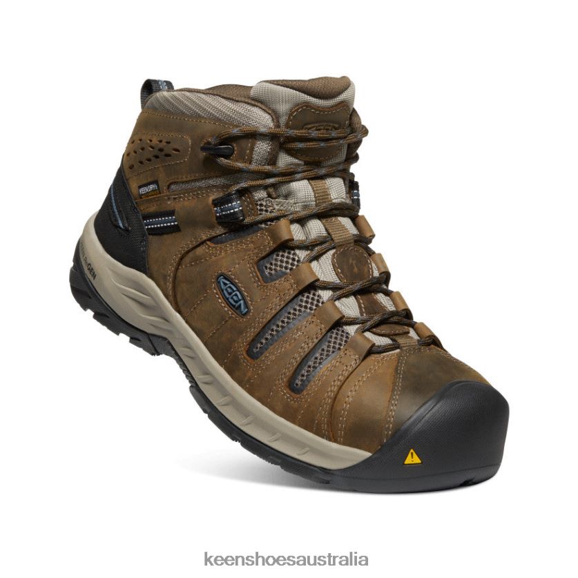 KEEN Footwear TLDLTR181 Cascade Brown/Orion Blue Flint II Waterproof Boot (Steel Toe) Men