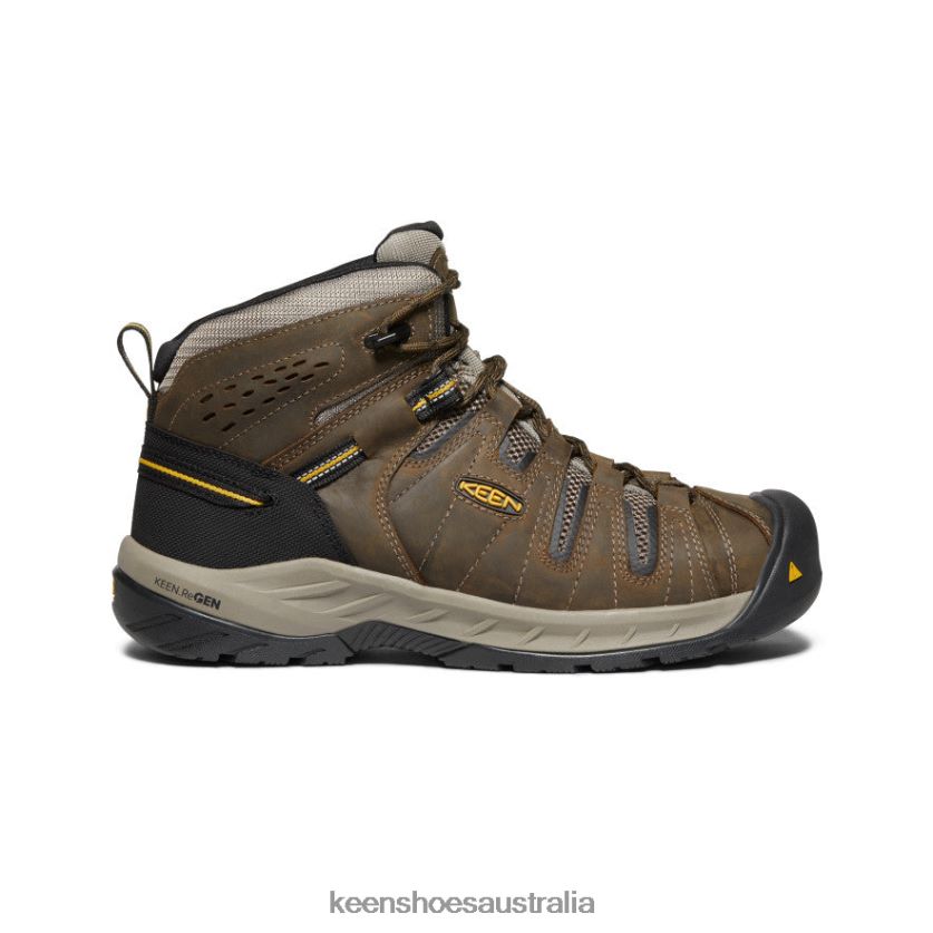 KEEN Footwear TLDLTR185 Cascade Brown/Golden Rod Flint II Boot (Steel Toe) Men