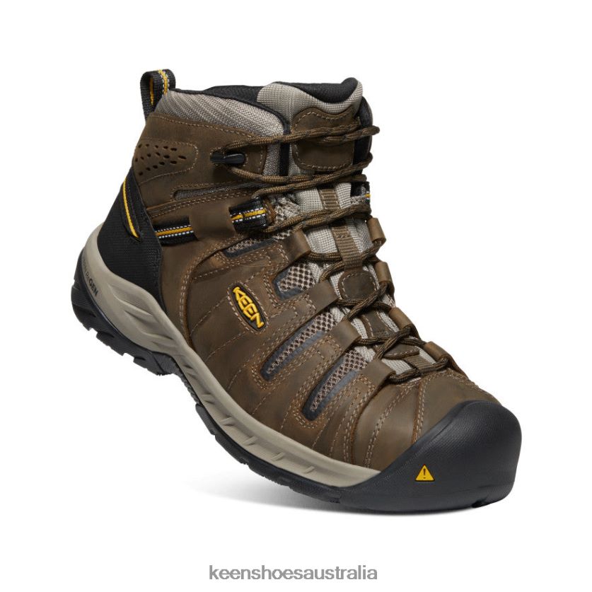 KEEN Footwear TLDLTR185 Cascade Brown/Golden Rod Flint II Boot (Steel Toe) Men