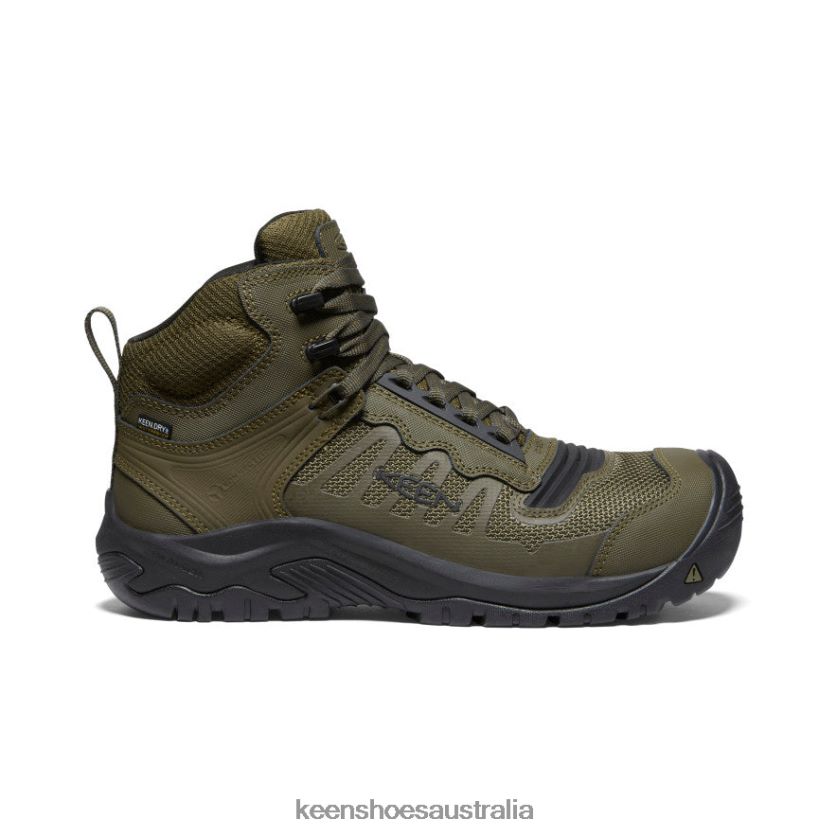 KEEN Footwear TLDLTR20 Dark Olive/Black Reno Mid KBF Waterproof (Carbon-Fiber Toe) Men