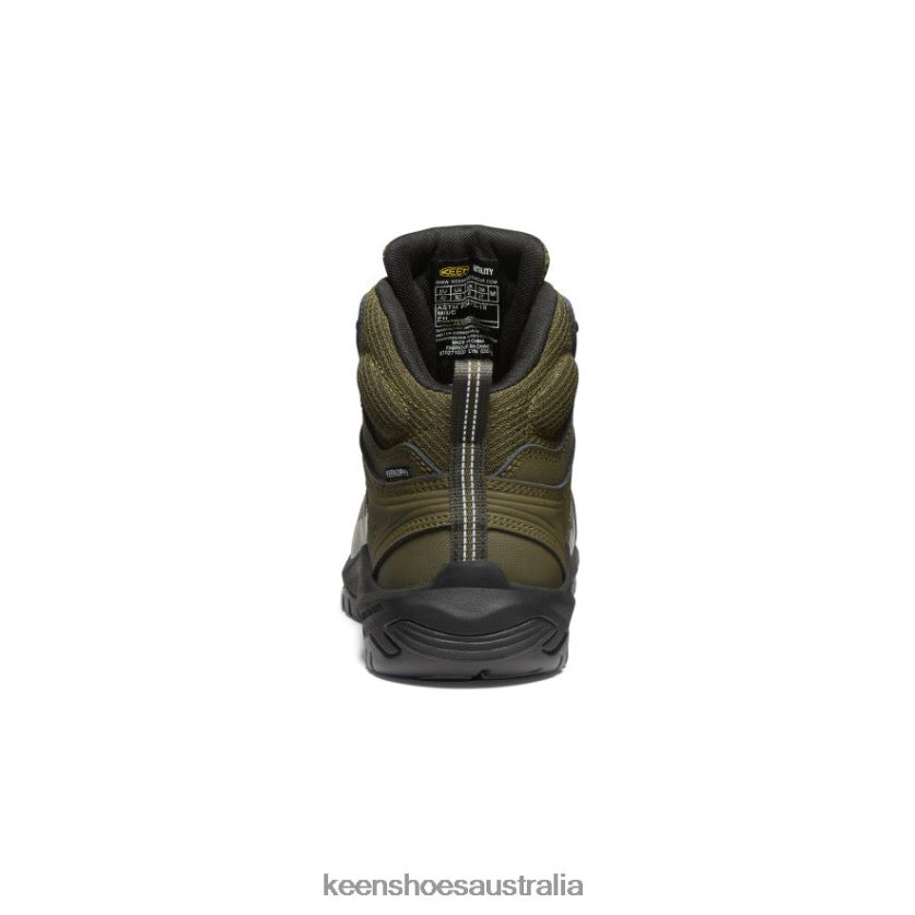 KEEN Footwear TLDLTR20 Dark Olive/Black Reno Mid KBF Waterproof (Carbon-Fiber Toe) Men