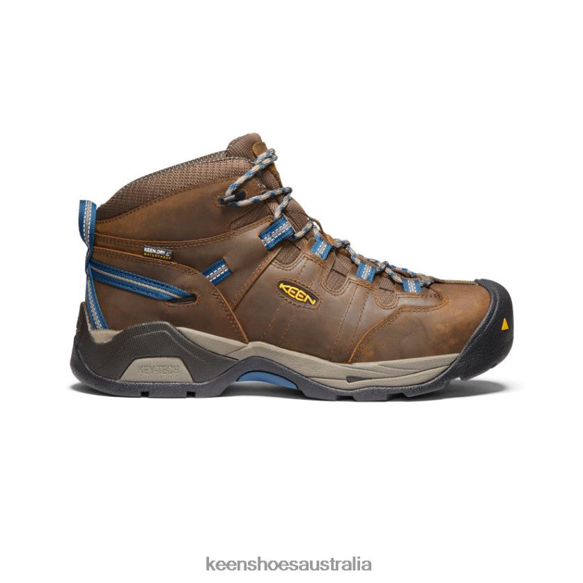 KEEN Footwear TLDLTR244 Cascade Brown/Orion Blue Detroit XT Waterproof Boot (Steel Toe) Men