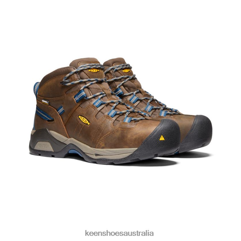 KEEN Footwear TLDLTR244 Cascade Brown/Orion Blue Detroit XT Waterproof Boot (Steel Toe) Men