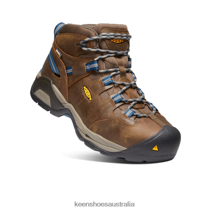 KEEN Footwear TLDLTR244 Cascade Brown/Orion Blue Detroit XT Waterproof Boot (Steel Toe) Men