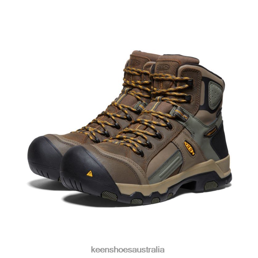 KEEN Footwear TLDLTR289 Shitake/Forest Night Davenport AL Waterproof Mid (Composite Toe) Men