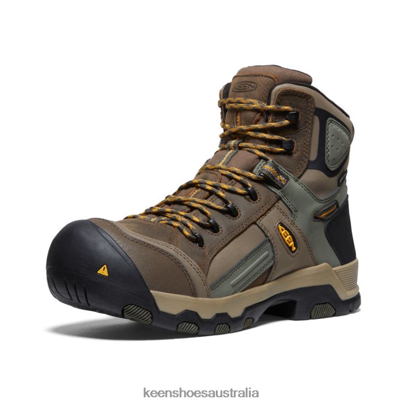 KEEN Footwear TLDLTR289 Shitake/Forest Night Davenport AL Waterproof Mid (Composite Toe) Men