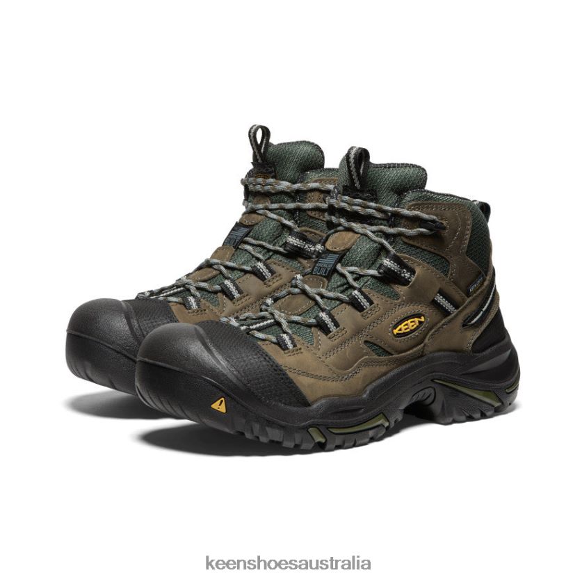KEEN Footwear TLDLTR354 Gargoyle/Forest Night Braddock Waterproof Mid (Steel Toe) Men