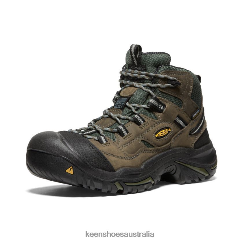 KEEN Footwear TLDLTR354 Gargoyle/Forest Night Braddock Waterproof Mid (Steel Toe) Men