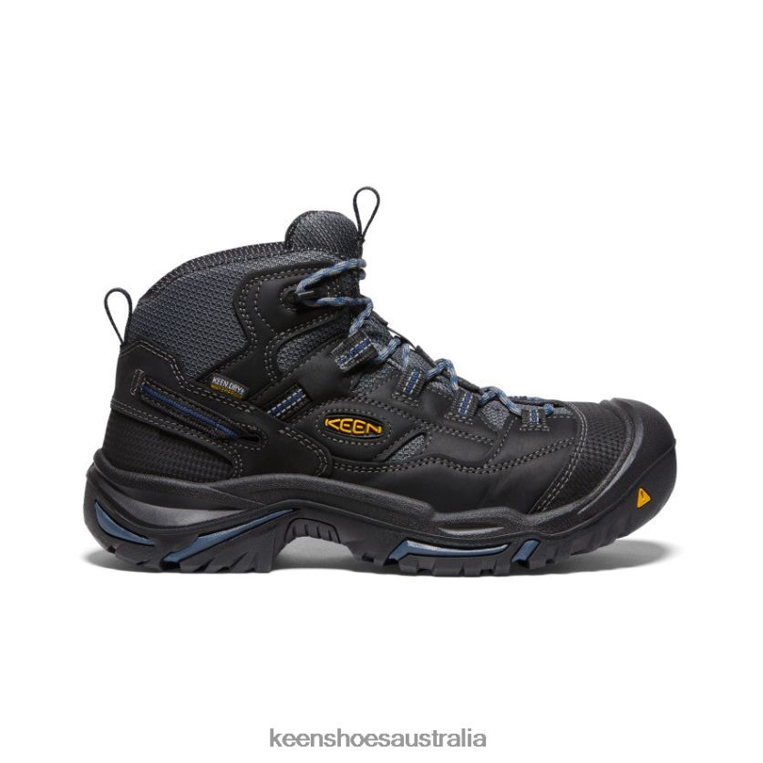 KEEN Footwear TLDLTR367 Raven/Estate Blue Braddock Waterproof Mid (Soft Toe) Men