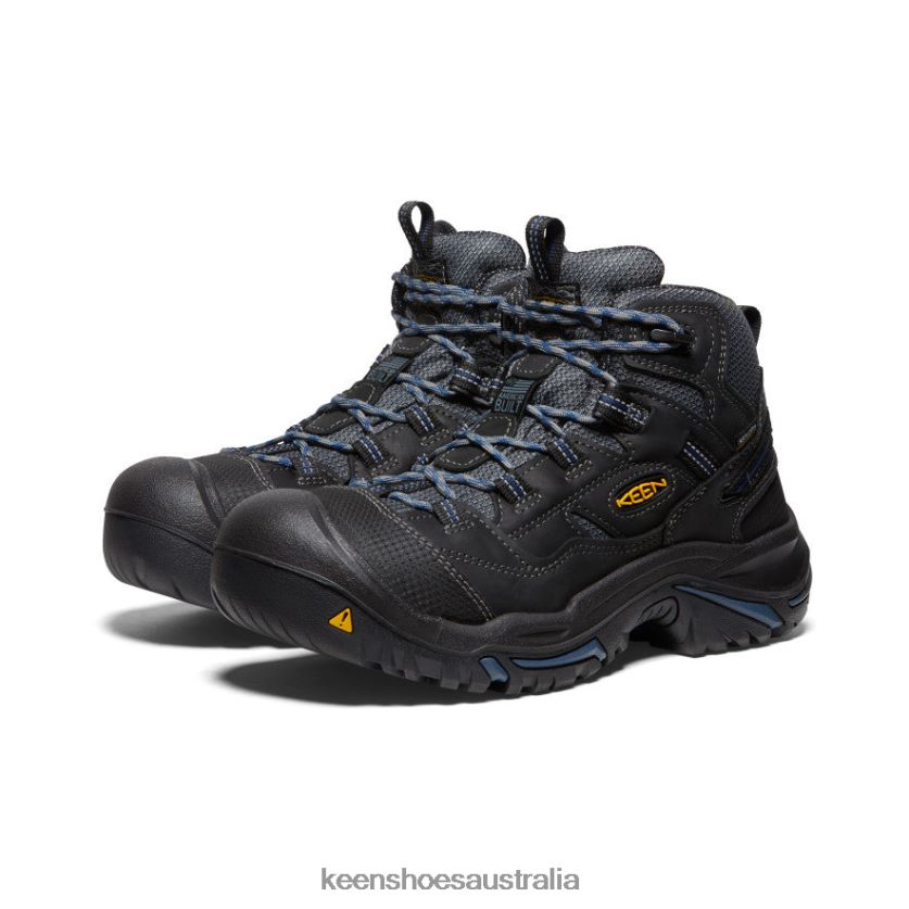 KEEN Footwear TLDLTR367 Raven/Estate Blue Braddock Waterproof Mid (Soft Toe) Men