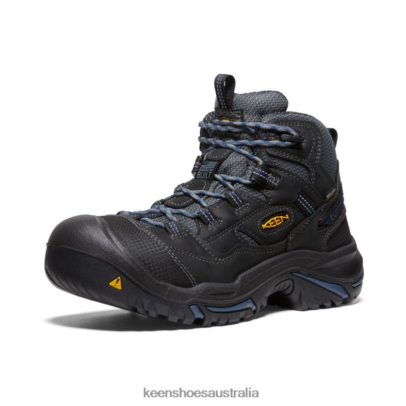 KEEN Footwear TLDLTR367 Raven/Estate Blue Braddock Waterproof Mid (Soft Toe) Men