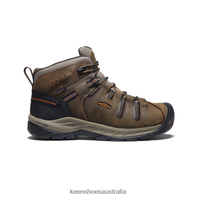 KEEN Footwear TLDLTR75 Black Olive/Brindle Flint II Waterproof Mid (Soft Toe) Men
