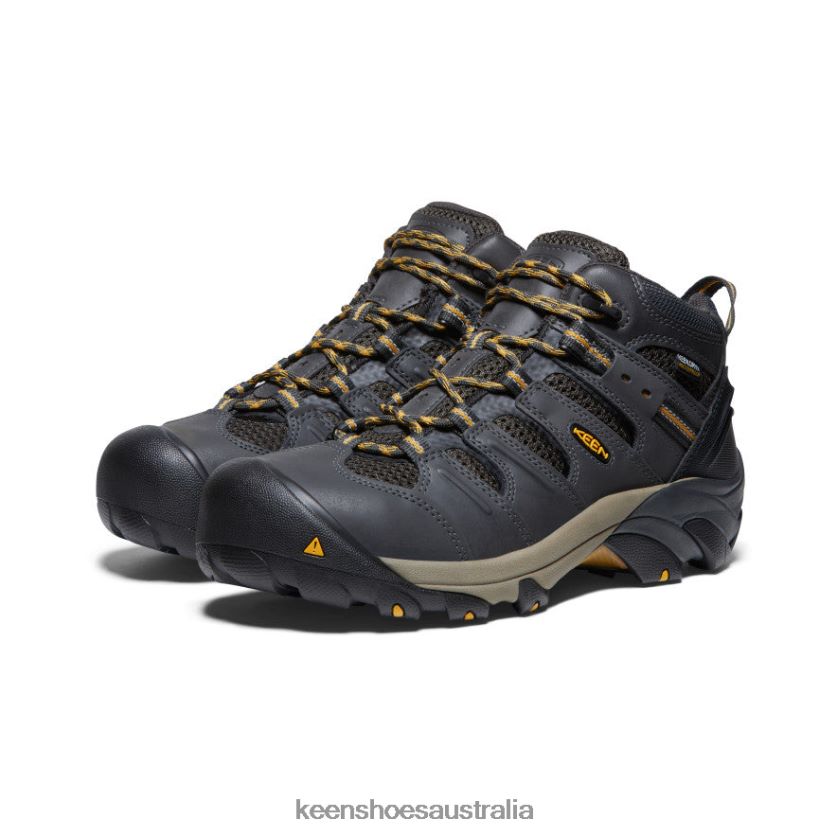 KEEN Footwear TLDLTR91 Raven/Tawny Olive Lansing Mid Waterproof (Steel Toe) Men