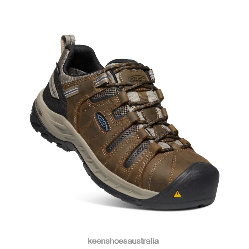 KEEN Footwear TLDLTR280 Cascade Brown/Orion Blue Flint II Waterproof (Steel Toe) Men