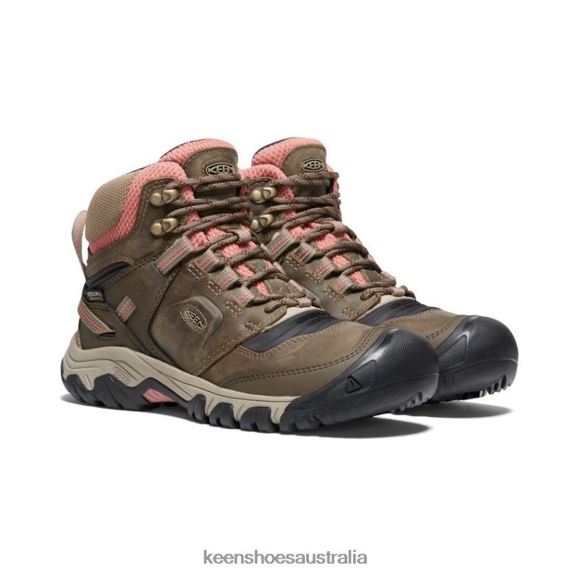KEEN Footwear TLDLTR573 Timberwolf/Brick Dust Ridge Flex Waterproof Boot Women