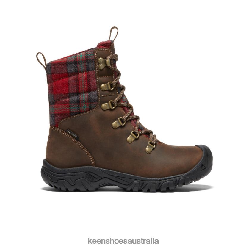 KEEN Footwear TLDLTR692 Dark Brown/Red Plaid Greta Waterproof Boot Women