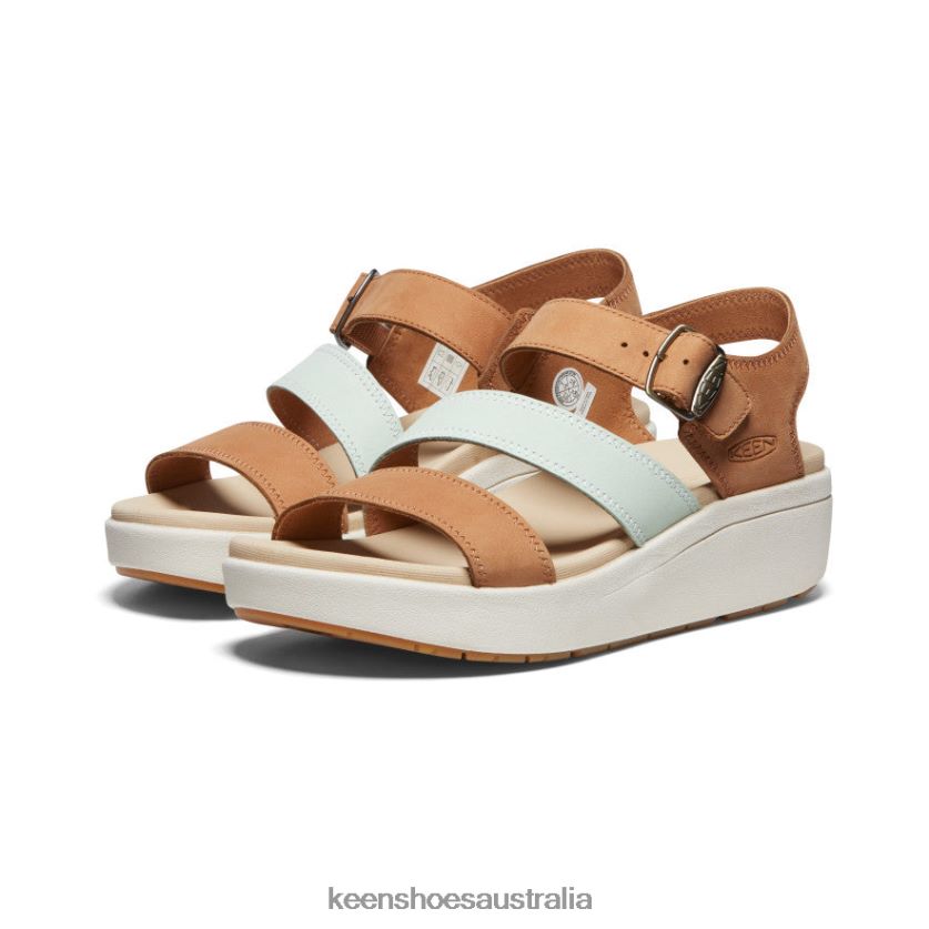KEEN Footwear TLDLTR447 Natural Leather/Clearly Aqua Ellecity Backstrap Women
