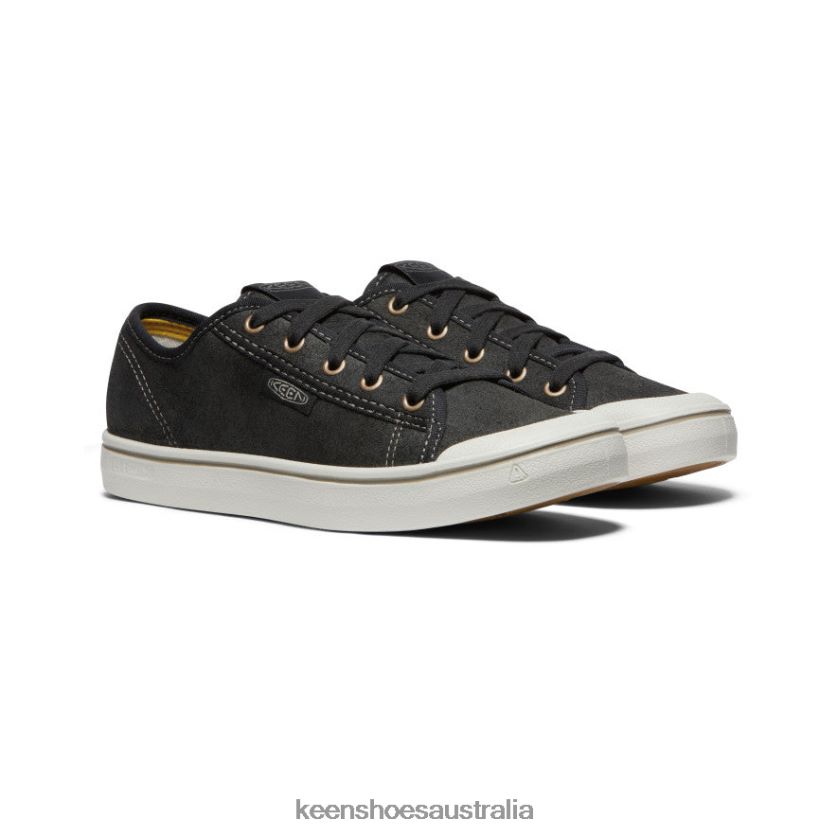 KEEN Footwear TLDLTR628 Black/Silver Birch Elsa Harvest Leather Sneaker Women