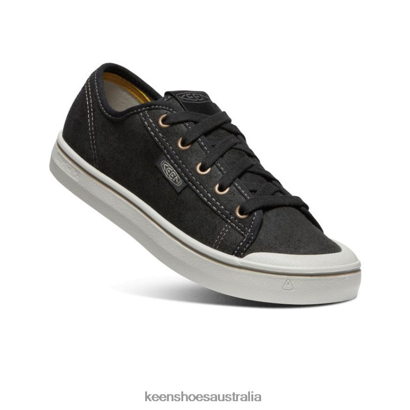 KEEN Footwear TLDLTR628 Black/Silver Birch Elsa Harvest Leather Sneaker Women