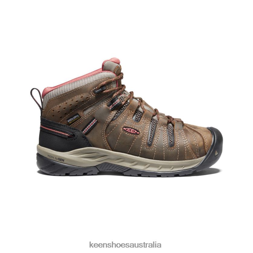KEEN Footwear TLDLTR608 Cascade Brown/Brick Dust Flint II Waterproof Boot (Soft Toe) Women