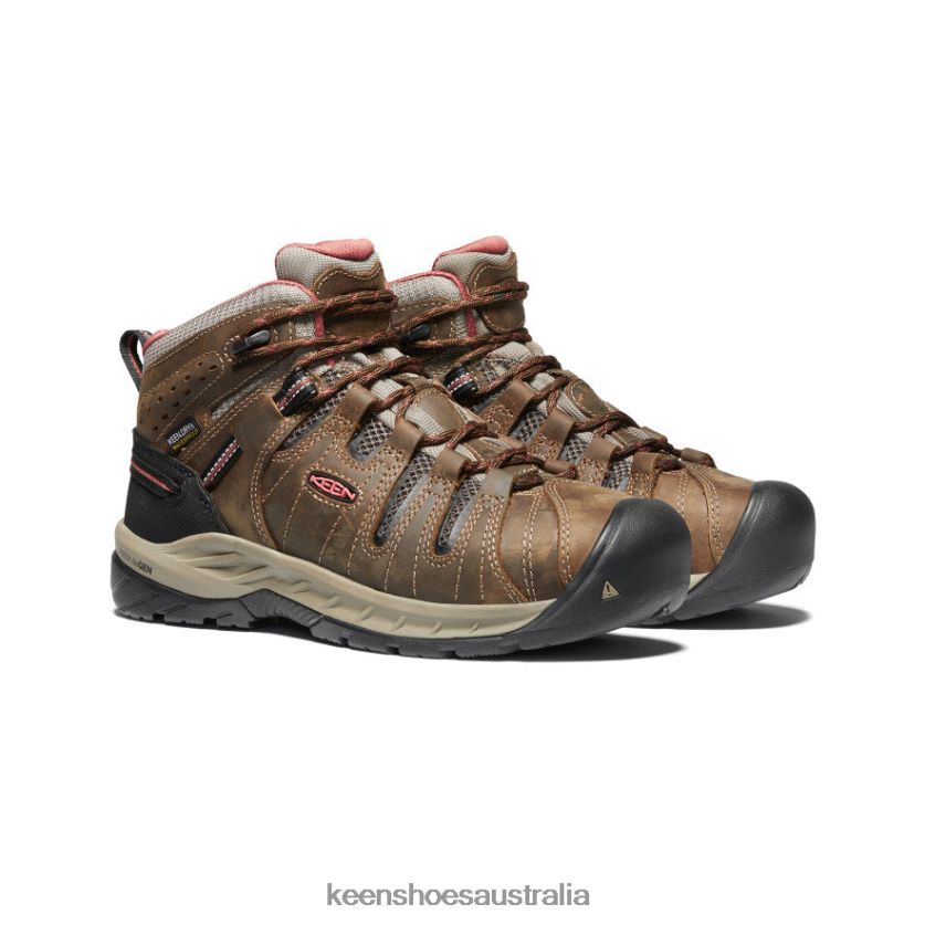 KEEN Footwear TLDLTR608 Cascade Brown/Brick Dust Flint II Waterproof Boot (Soft Toe) Women